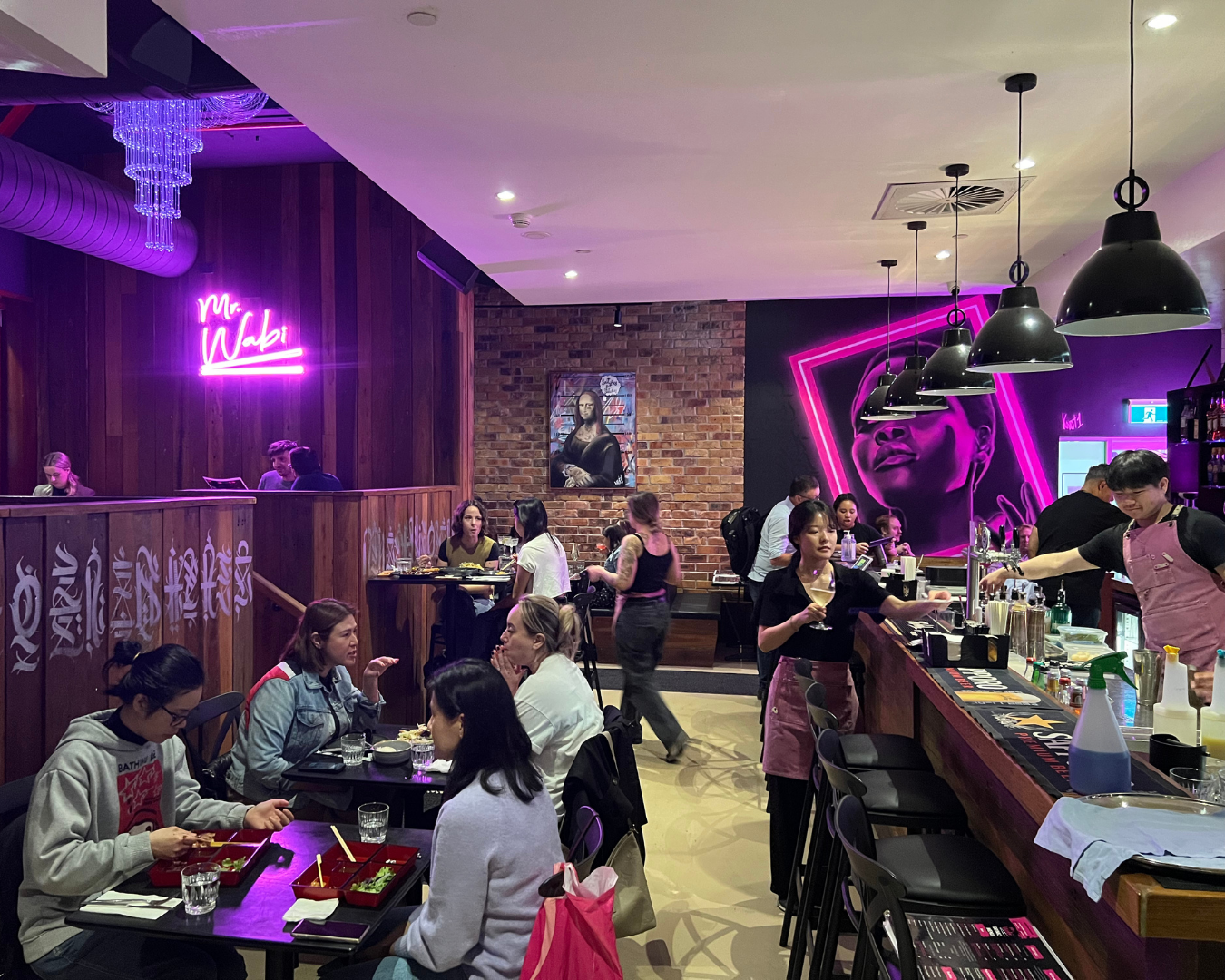 Shareable dishes and cocktails at an Asian fusion restaurant in Brisbane
